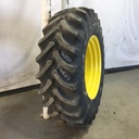 420/90R30 Firestone Radial All Traction FWD R-1 on John Deere Yellow 12-Hole Waffle Wheel (Groups of 3 bolts) 95%