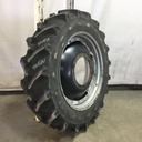 380/80R38 Titan Farm AG49M Radial R-1W on Case IH Silver Mist/Black 12-Hole Waffle Wheel (Groups of 3 bolts) 50%