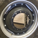 15"W x 34"D Waffle Wheel (Groups of 2 bolts) Rim with 12-Hole Center, Case IH Silver Mist/Black