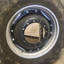 15"W x 34"D Waffle Wheel (Groups of 2 bolts) Rim with 12-Hole Center, Case IH Silver Mist/Black