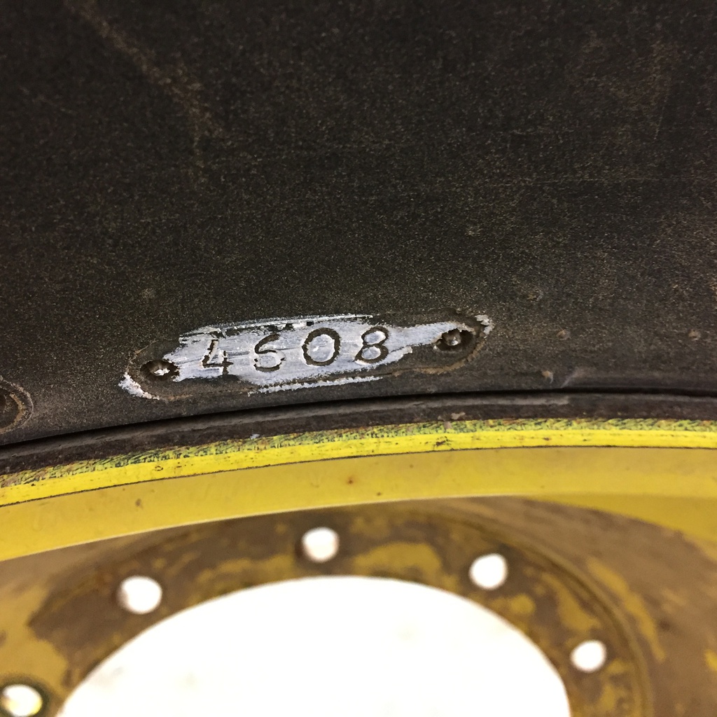 480/70R34 Goodyear Farm DT810 Super Traction R-1W on John Deere Yellow 12-Hole Waffle Wheel (Groups of 3 bolts) 20%