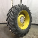 480/70R34 Michelin OmniBib R-1W on John Deere Yellow 10-Hole Waffle Wheel (Groups of 3 bolts) 60%