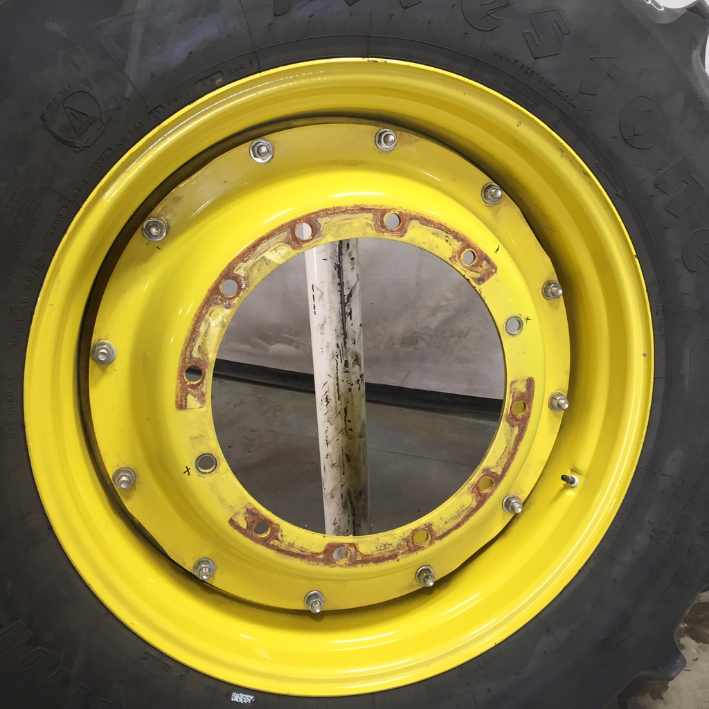 15"W x 34"D Stub Disc Rim with 12-Hole Center, John Deere Yellow