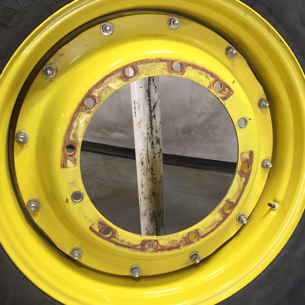 15"W x 34"D Stub Disc Rim with 12-Hole Center, John Deere Yellow