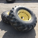 19.5/L-24 Goodyear Farm IT525 R-4 on John Deere Yellow 8-Hole Rim with Clamp/Loop Style 90%