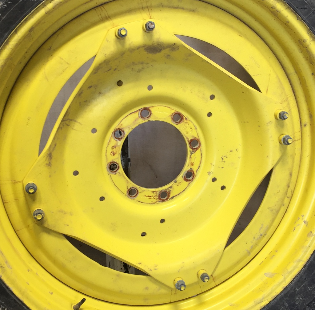 10"W x 42"D Stub Disc (groups of 2 bolts) Rim with 8-Hole Center, John Deere Yellow