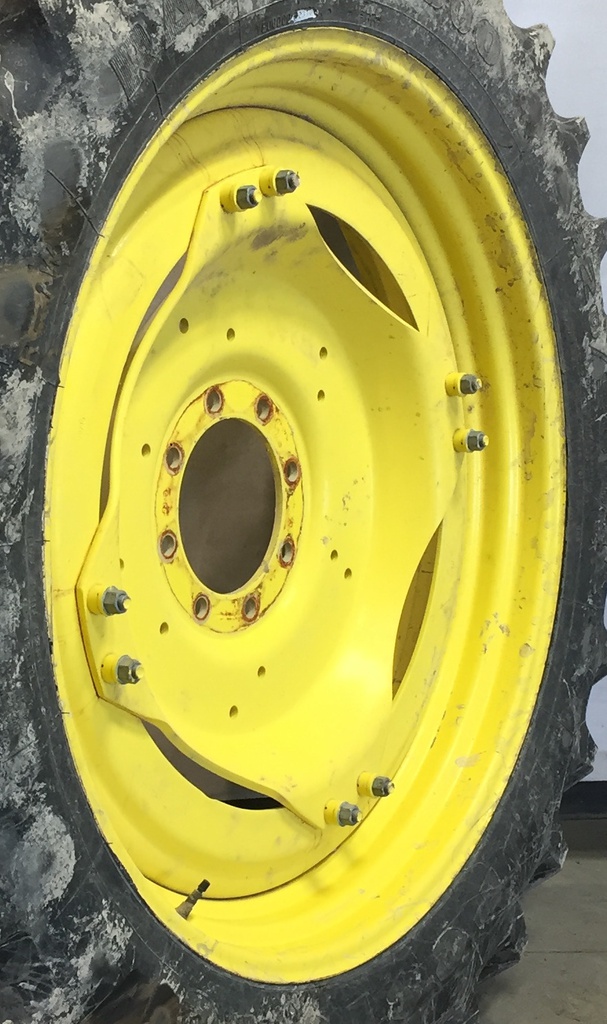 10"W x 42"D Stub Disc (groups of 2 bolts) Rim with 8-Hole Center, John Deere Yellow