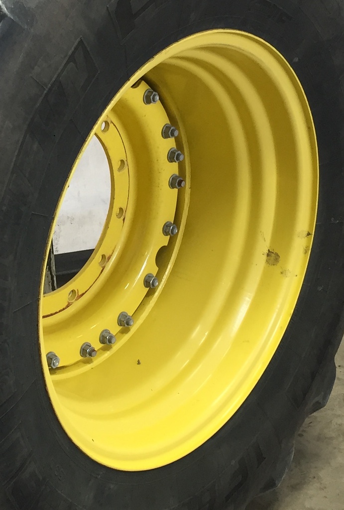 20"W x 30"D Waffle Wheel (Groups of 3 bolts) Rim with 12-Hole Center, John Deere Yellow