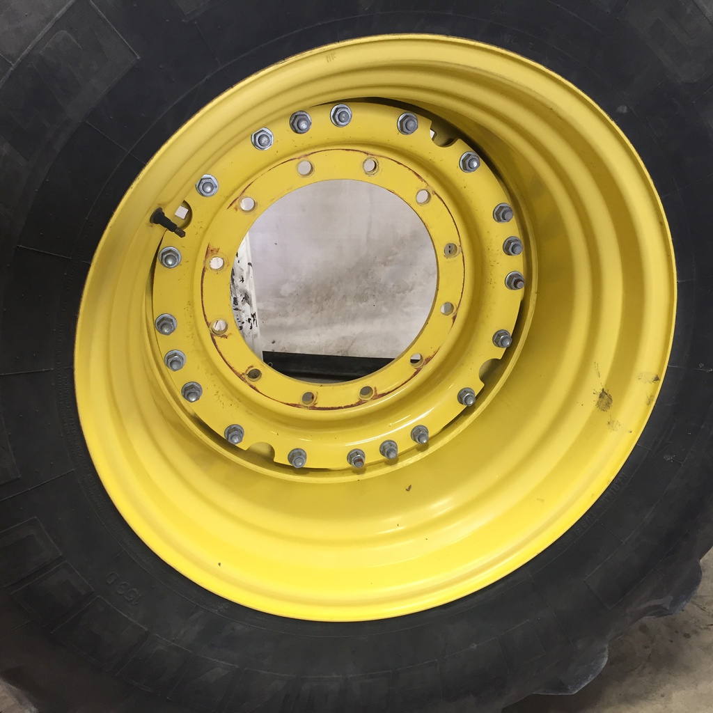 20"W x 30"D Waffle Wheel (Groups of 3 bolts) Rim with 12-Hole Center, John Deere Yellow