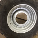 13"W x 30"D Stub Disc Rim with 8-Hole Center, Case IH Silver Mist