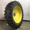 480/80R50 Firestone Radial Deep Tread 23 R-1W on John Deere Yellow 10-Hole Formed Plate W/Weight Holes 70%