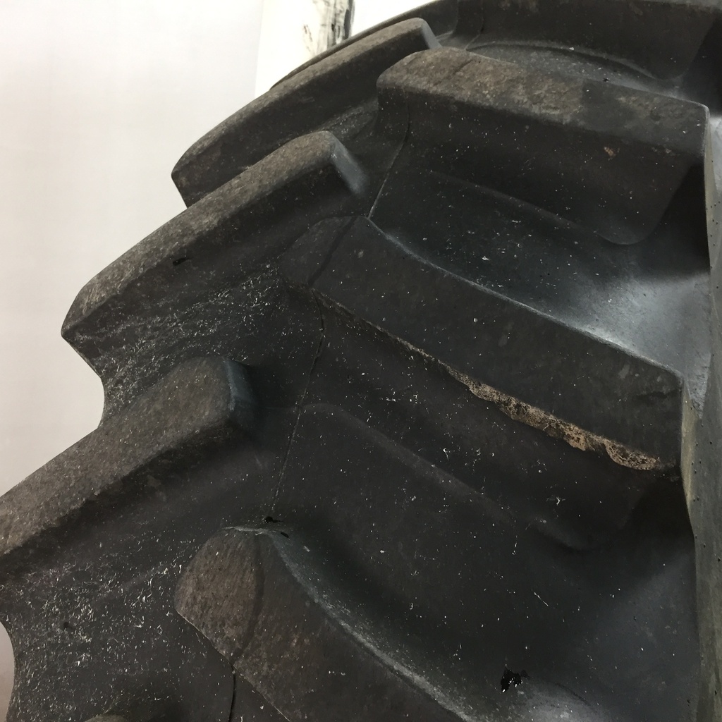 480/80R50 Firestone Radial Deep Tread 23 R-1W on John Deere Yellow 10-Hole Formed Plate W/Weight Holes 70%