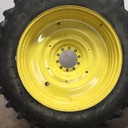 480/80R50 Firestone Radial Deep Tread 23 R-1W on John Deere Yellow 10-Hole Formed Plate W/Weight Holes 70%