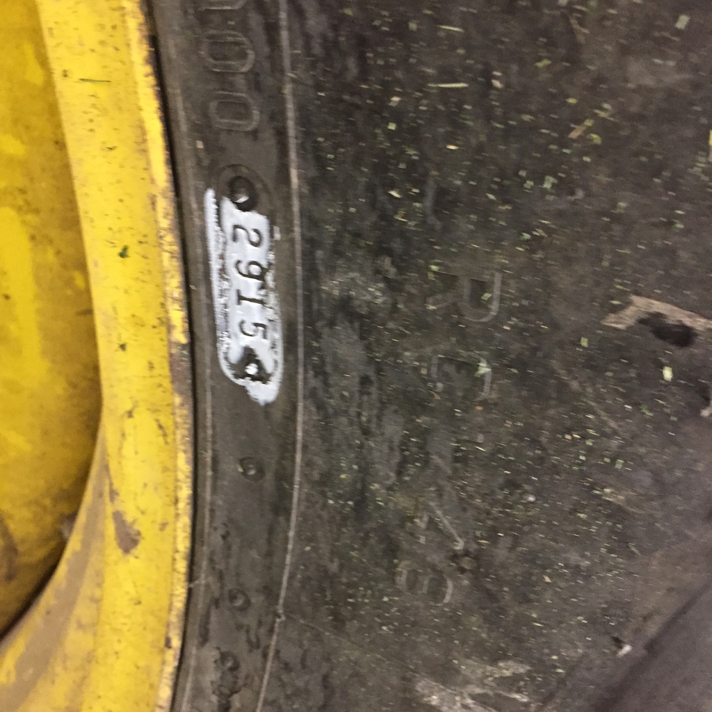 480/80R50 Firestone Radial Deep Tread 23 R-1W on John Deere Yellow 10-Hole Formed Plate W/Weight Holes 70%