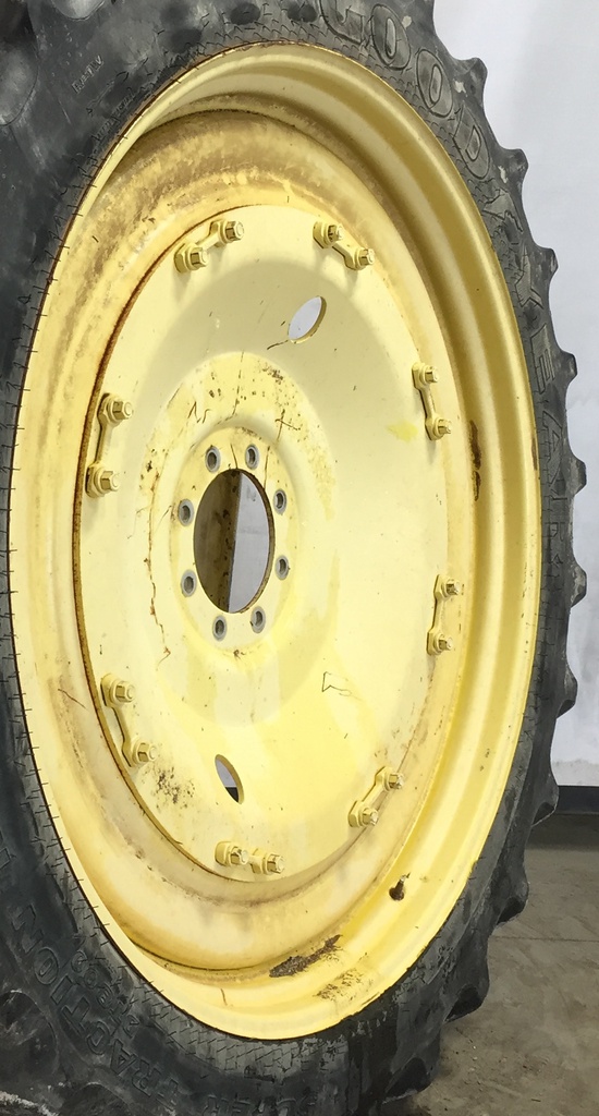 10"W x 54"D Stub Disc (groups of 2 bolts) Rim with 8-Hole Center, John Deere Yellow