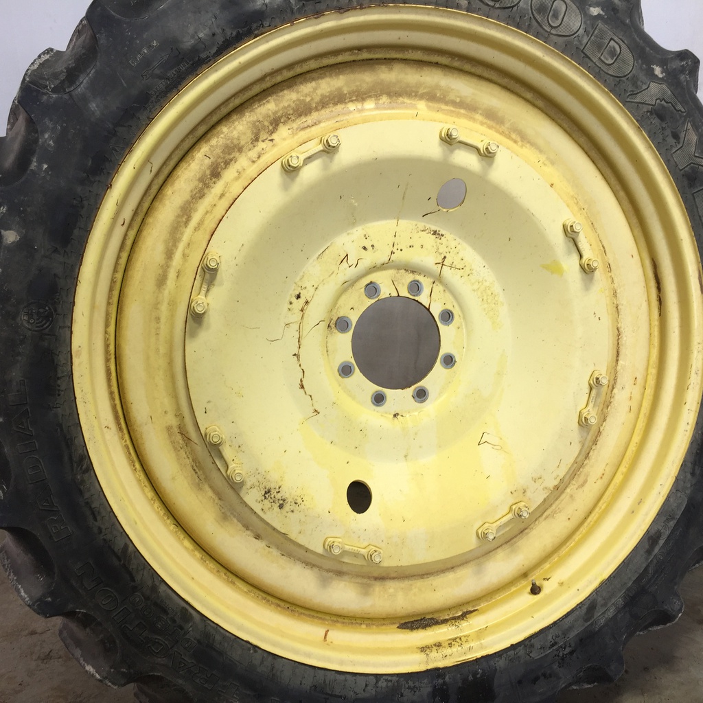 10"W x 54"D Stub Disc (groups of 2 bolts) Rim with 8-Hole Center, John Deere Yellow