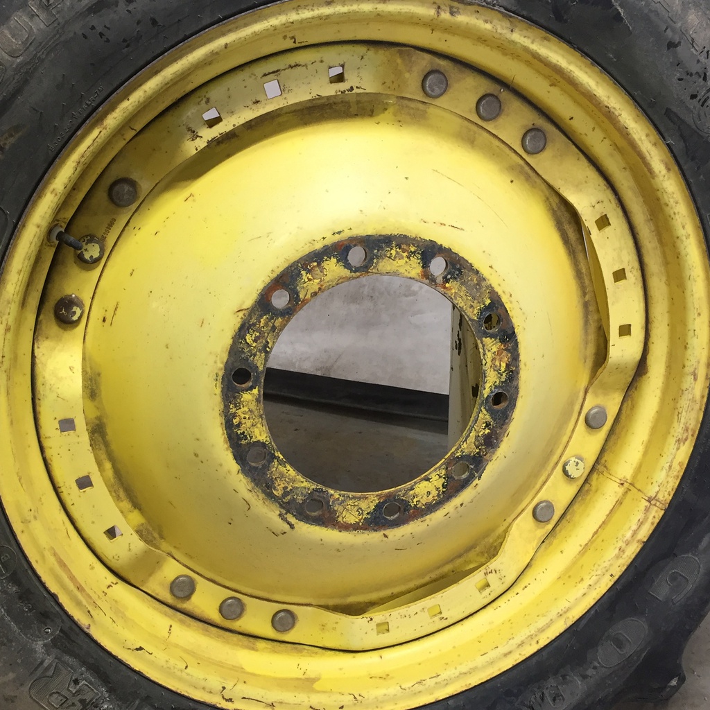 10-Hole Waffle Wheel (Groups of 3 bolts) Center for 34" Rim, John Deere Yellow