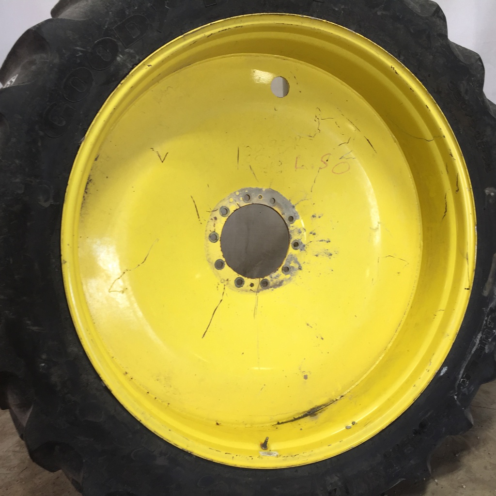 12"W x 54"D, John Deere Yellow 10-Hole Formed Plate