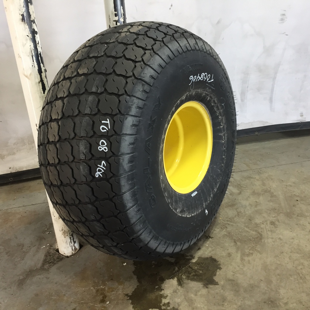 22.5/LL-16.1 Galaxy Turf Special R-3 on John Deere Yellow 8-Hole Formed Plate 80%