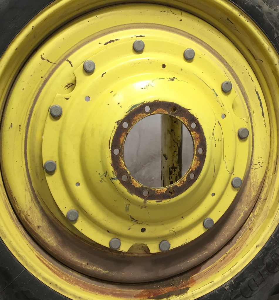 10"W x 50"D Stub Disc Rim with 10-Hole Center, John Deere Yellow