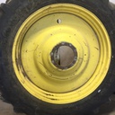 480/80R50 Goodyear Farm DT800 Super Traction R-1W on John Deere Yellow 10-Hole Formed Plate W/Weight Holes 80%