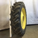 480/80R50 Goodyear Farm DT800 Super Traction R-1W on John Deere Yellow 10-Hole Formed Plate W/Weight Holes 80%