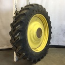 480/80R50 Goodyear Farm DT800 Super Traction R-1W on John Deere Yellow 10-Hole Formed Plate W/Weight Holes 80%