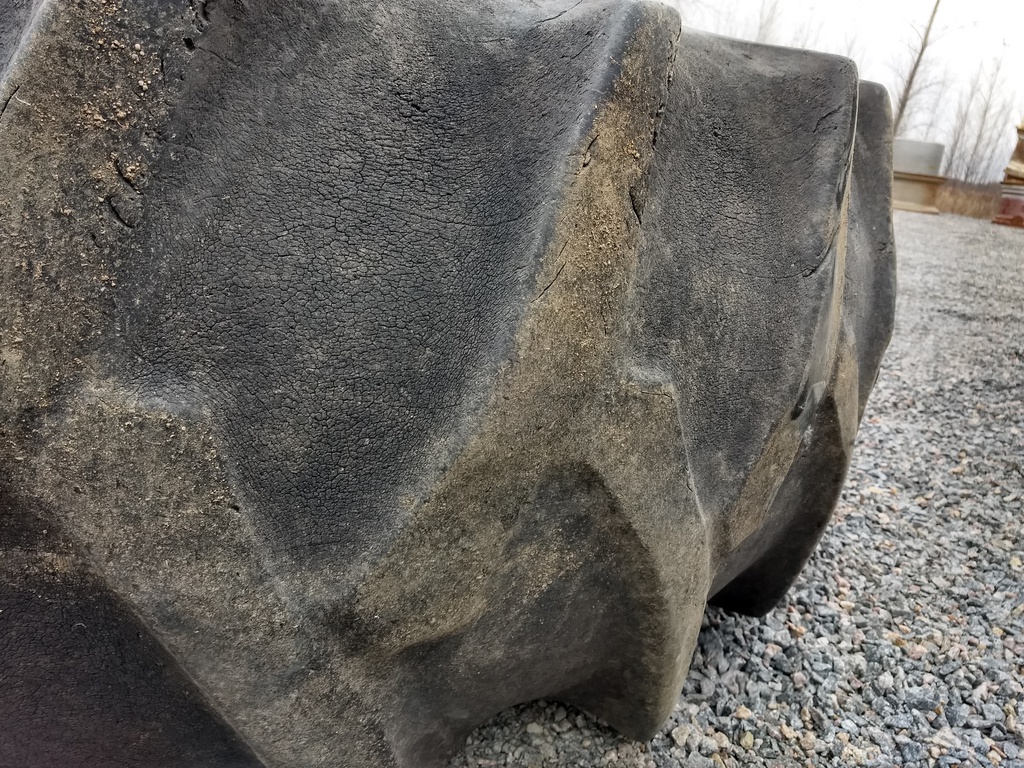 23.1/-34 Firestone Traction Field & Road R-1 on John Deere Yellow 0-Hole Flat Base Deep Drop Ag 20%