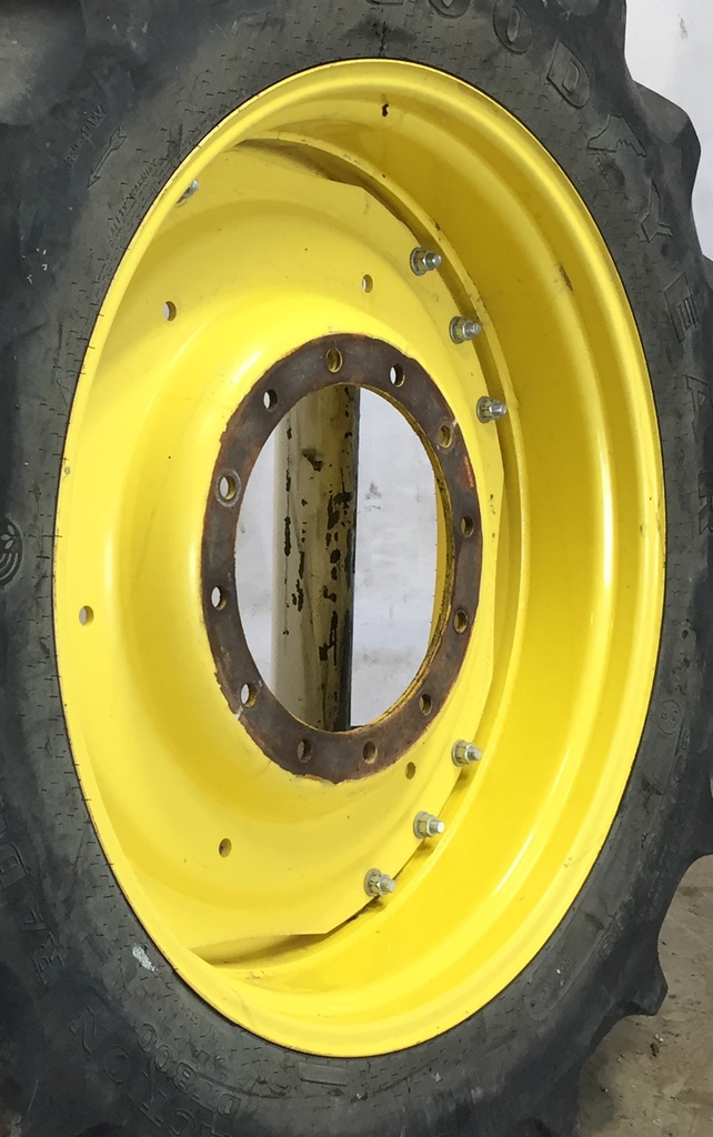 12"W x 38"D Waffle Wheel (Groups of 3 bolts) Rim with 12-Hole Center, John Deere Yellow