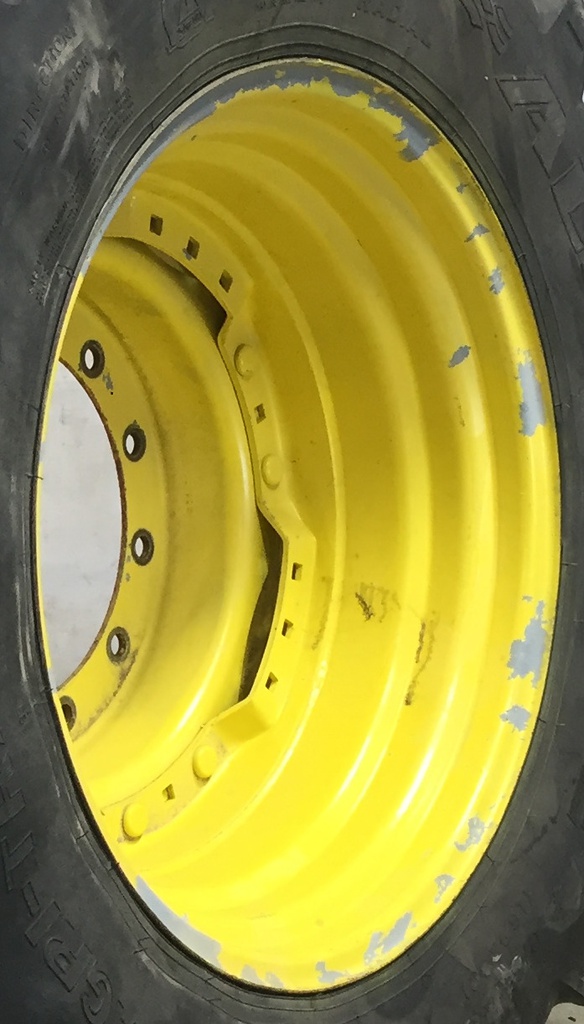 15"W x 30"D Waffle Wheel (Groups of 3 bolts)/Waffle Wheel (Groups of 2 bolts) Rim with 12-Hole Center, John Deere Yellow