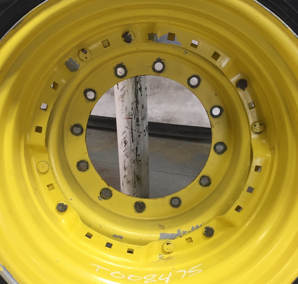 15"W x 30"D Waffle Wheel (Groups of 3 bolts)/Waffle Wheel (Groups of 2 bolts) Rim with 12-Hole Center, John Deere Yellow