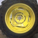 420/85R38 Firestone Performer EVO R-1W on John Deere Yellow 8-Hole Stub Disc (groups of 2 bolts) 99%