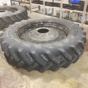 480/80R50 Goodyear Farm DT800 Super Traction R-1W on Case IH Silver Mist 10-Hole Formed Plate W/Weight Holes 80%