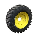 260/70D16.5 Titan Farm Trac Loader SS R-4 on John Deere Yellow 6-Hole Formed Plate 99%