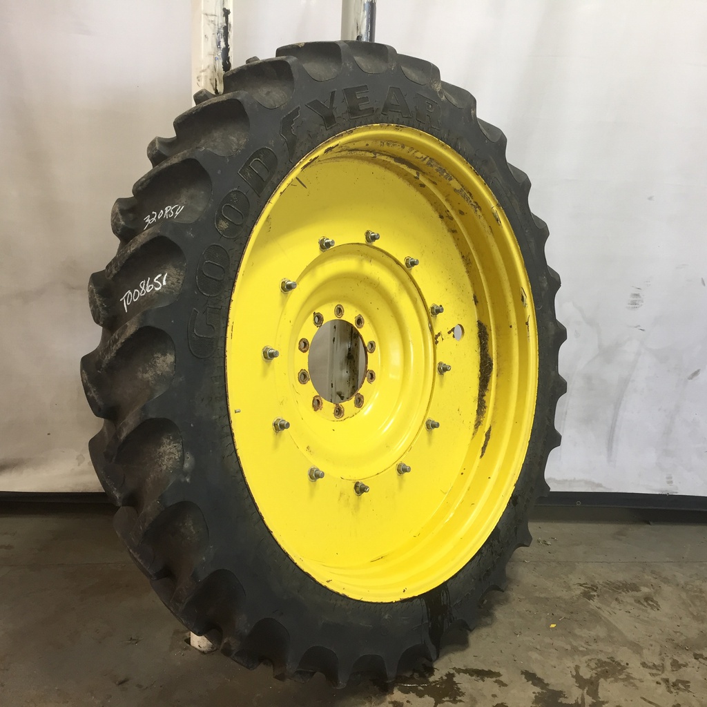 10"W x 54"D Stub Disc Rim with 10-Hole Center, John Deere Yellow