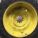 480/80R50 Michelin AgriBib R-1W on John Deere Yellow 10-Hole Formed Plate W/Weight Holes 75%