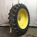 480/80R50 Michelin AgriBib R-1W on John Deere Yellow 10-Hole Formed Plate W/Weight Holes 75%