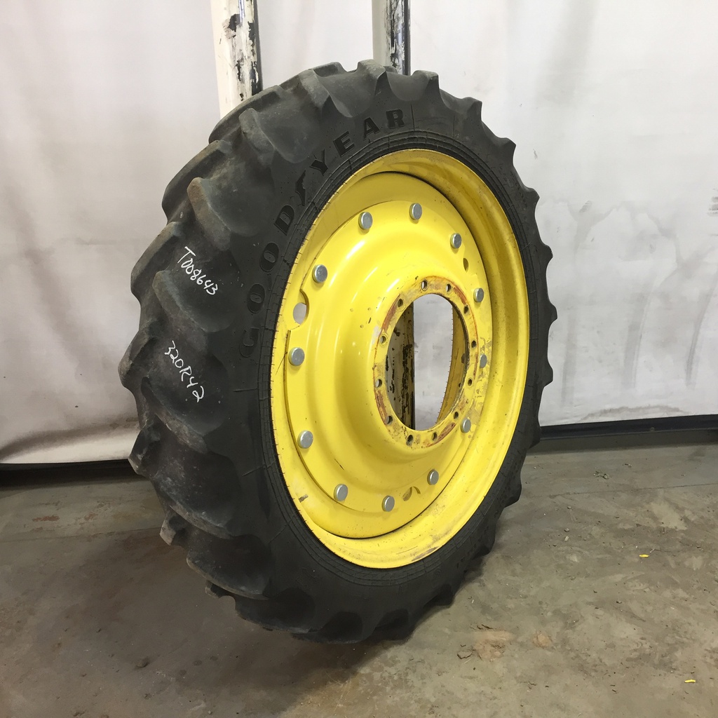 10"W x 42"D Stub Disc Rim with 12-Hole Center, John Deere Yellow