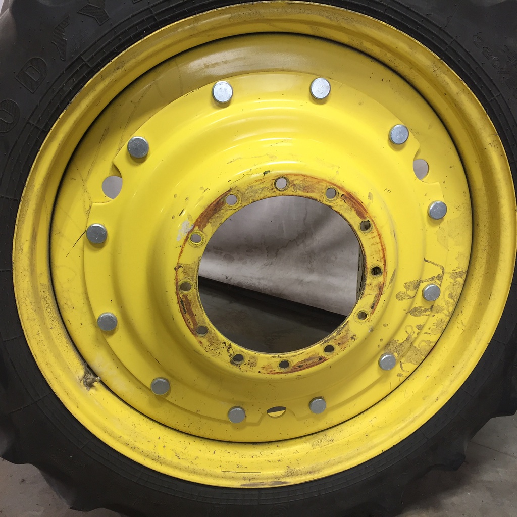 10"W x 42"D Stub Disc Rim with 12-Hole Center, John Deere Yellow