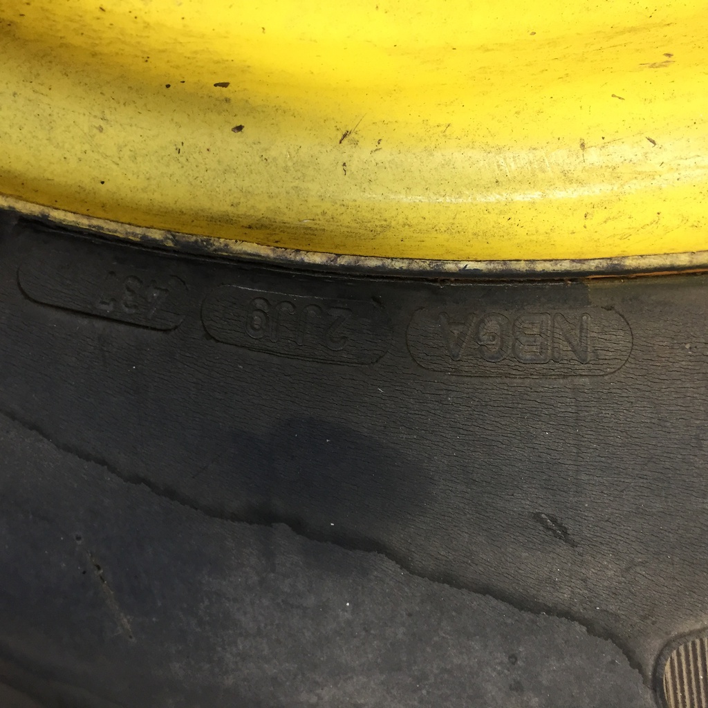 480/70R30 Goodyear Farm DT810 Super Traction R-1W on John Deere Yellow 12-Hole Waffle Wheel (Groups of 2 bolts) 15%