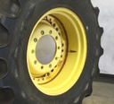 15"W x 28"D Waffle Wheel (Groups of 3 bolts) Rim with 10-Hole Center, John Deere Yellow