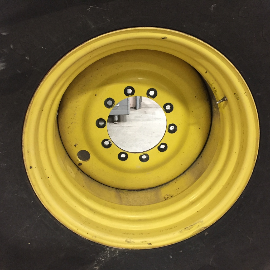 30"W x 32"D, John Deere Yellow 10-Hole Formed Plate