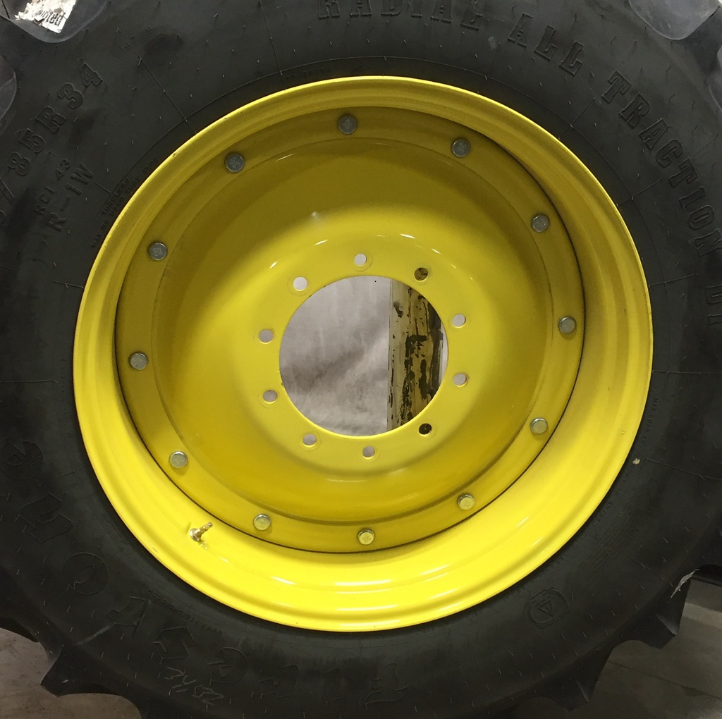 15"W x 34"D Stub Disc Rim with 10-Hole Center, John Deere Yellow