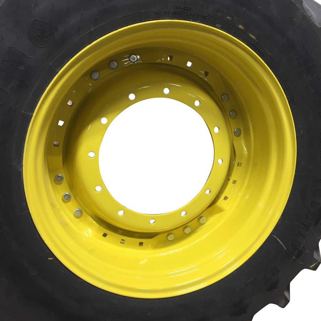 15"W x 34"D, John Deere Yellow 12-Hole Waffle Wheel (Groups of 3 bolts)