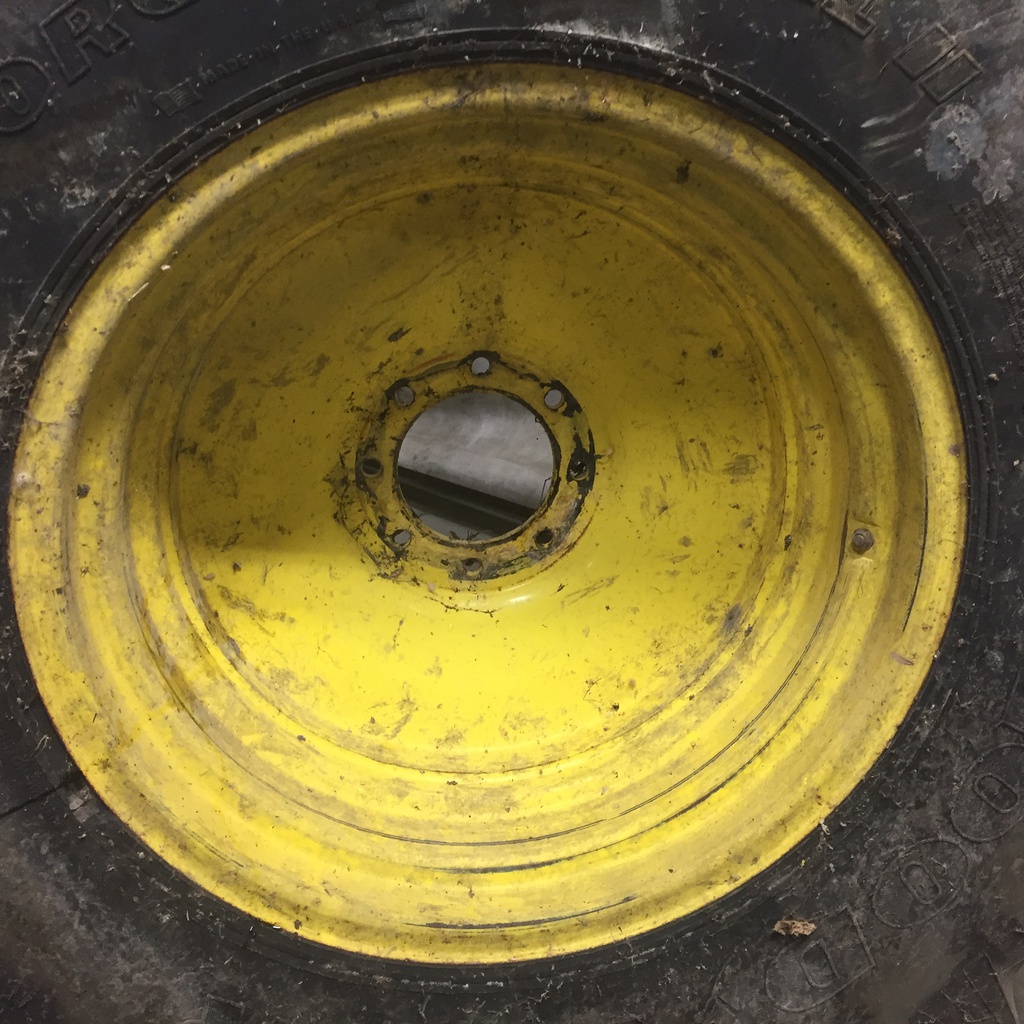 18.4/R26 Goodyear Farm Dyna Torque Radial II R-1 on John Deere Yellow 8-Hole Formed Plate 95%