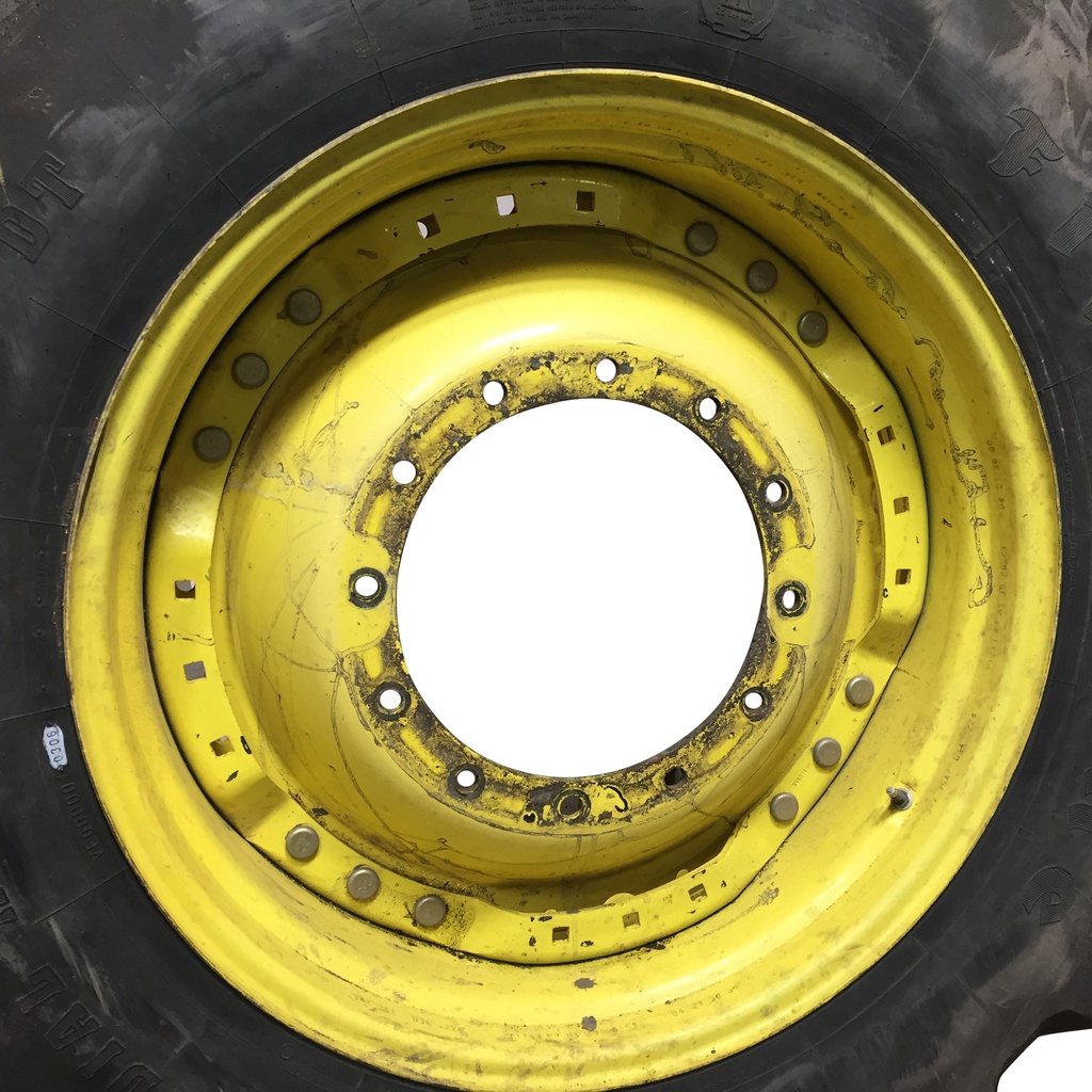 15"W x 34"D Waffle Wheel (Groups of 3 bolts) Rim with 12-Hole Center, John Deere Yellow