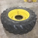 480/70R34 Michelin OmniBib R-1W on John Deere Yellow 10-Hole Waffle Wheel (Groups of 3 bolts) 30%