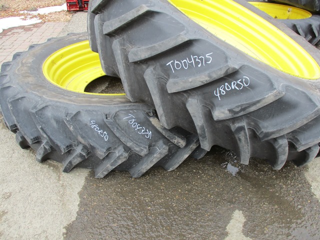 480/80R50 Mitas AC85 Radial R-1W on John Deere Yellow 12-Hole Stub Disc 99%