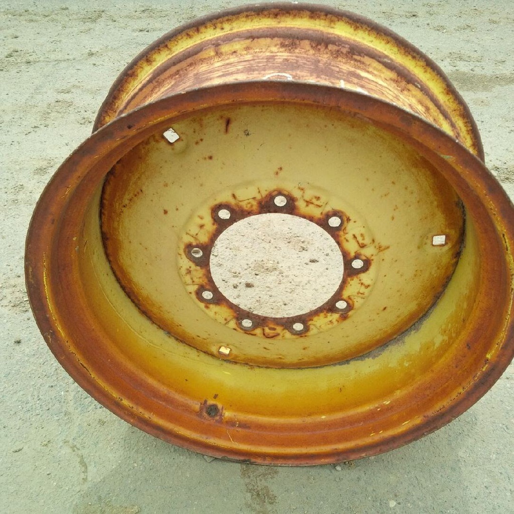 10"W x 24"D, John Deere Yellow 9-Hole Stamped Plate