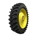 480/80R50 Firestone Radial Deep Tread 23 R-1W on John Deere Yellow 10-Hole Formed Plate W/Weight Holes 85%